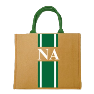 Beach & Shopper with Green Leather Handles
